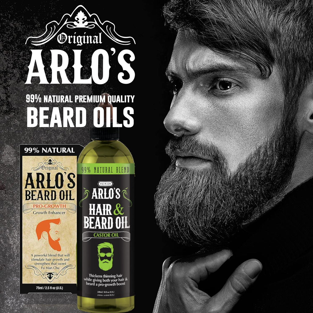 Hair and Beard Oil with Castor Oil 8 Oz. - Hair Oil, Mustache Oil and Beard Oil Growth