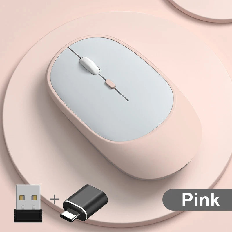 Wireless Mouse Rechargeable Mouse Gamer Dual Modes Bluetooth-Compatible 2.4G USB Mice for Laptop Pad Tablet PC Macbook Mause