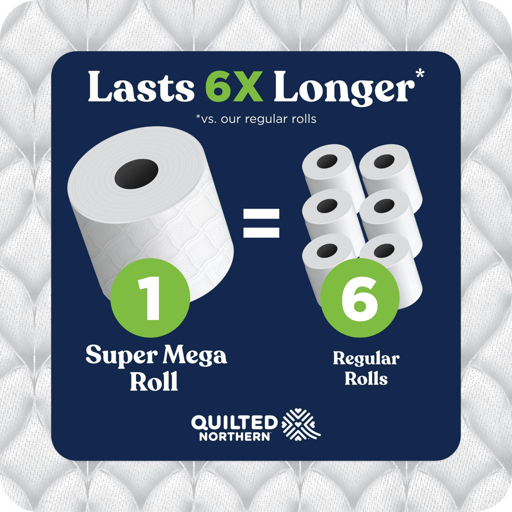Quilted Northern Ultra Soft Toilet Paper, 6 Mega Rolls = 24 Regular Rolls