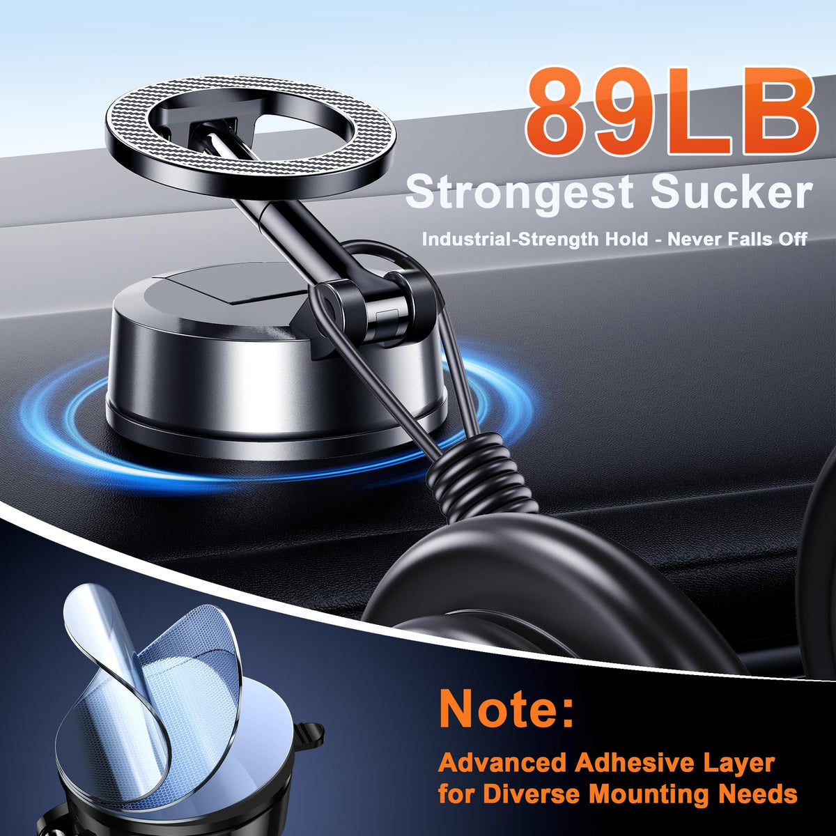 Qifutan Phone Holders for Your Car with Military-Grade Suction Phone Stand for Car [Super Stable] Automobile Car Mount for iPhone Universal Car Dashboard Windshield Mount Fit iPhone Smartphones