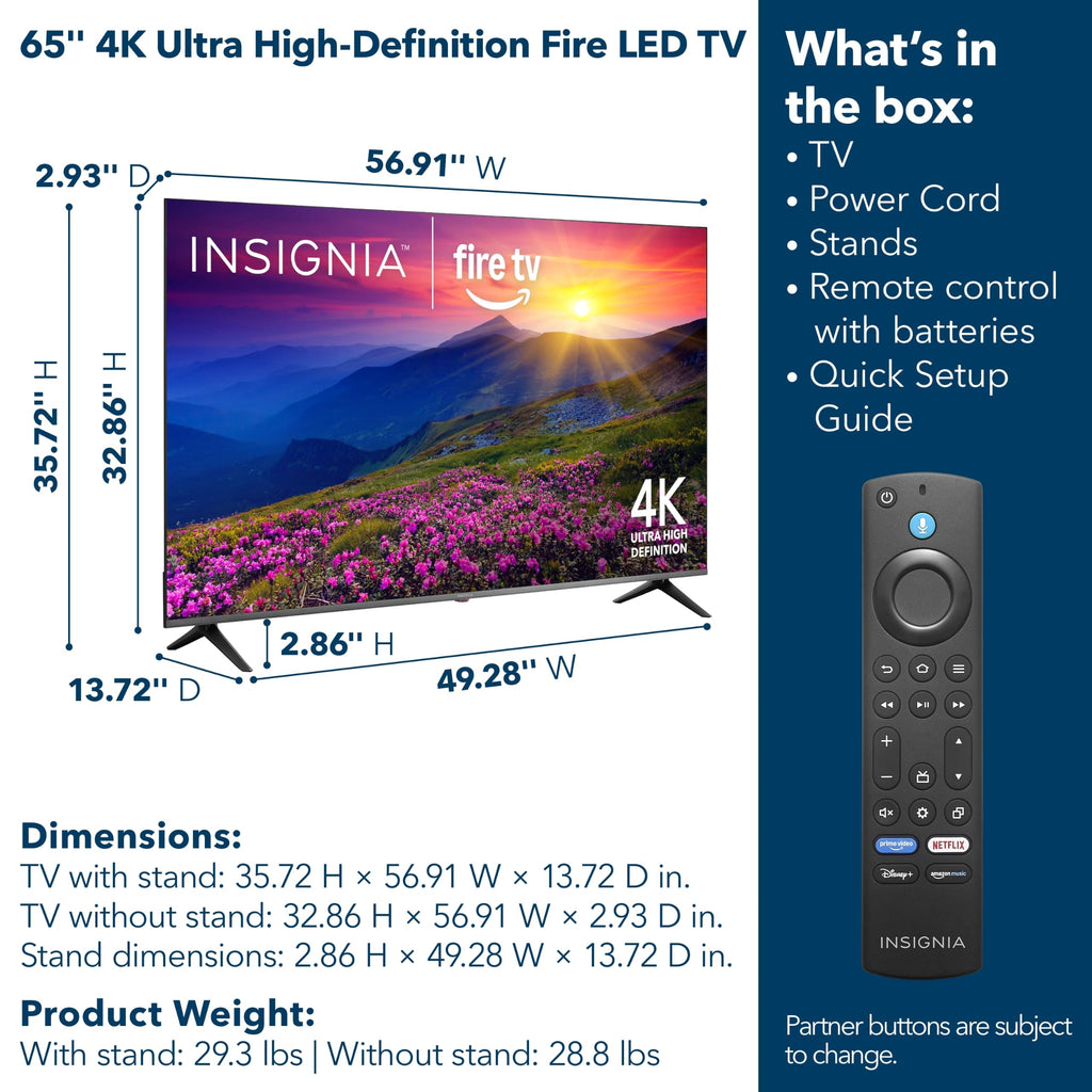 INSIGNIA 75" Class F50 Series LED 4K UHD Smart Fire TV, Voice Remote with Alexa, Stream Live TV Without Cable
