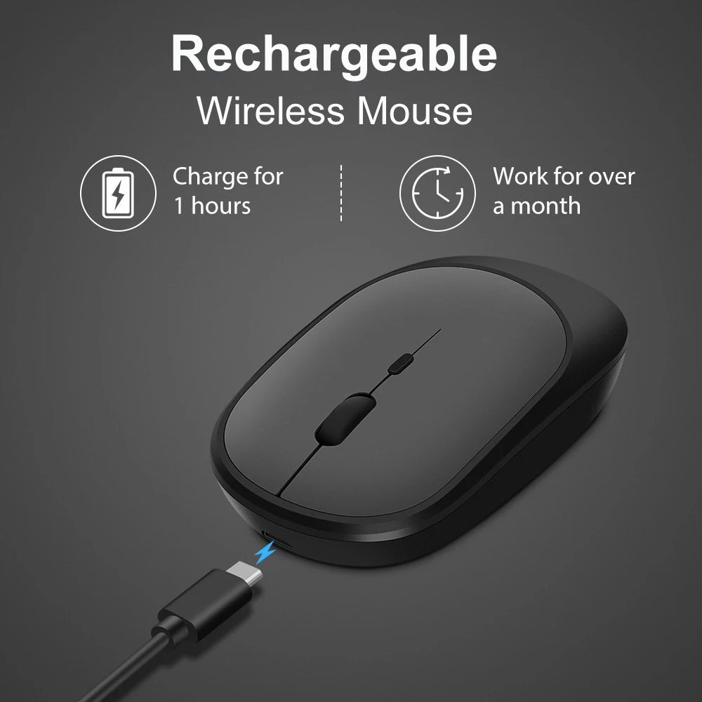 Wireless Mouse Rechargeable Mouse Gamer Dual Modes Bluetooth-Compatible 2.4G USB Mice for Laptop Pad Tablet PC Macbook Mause
