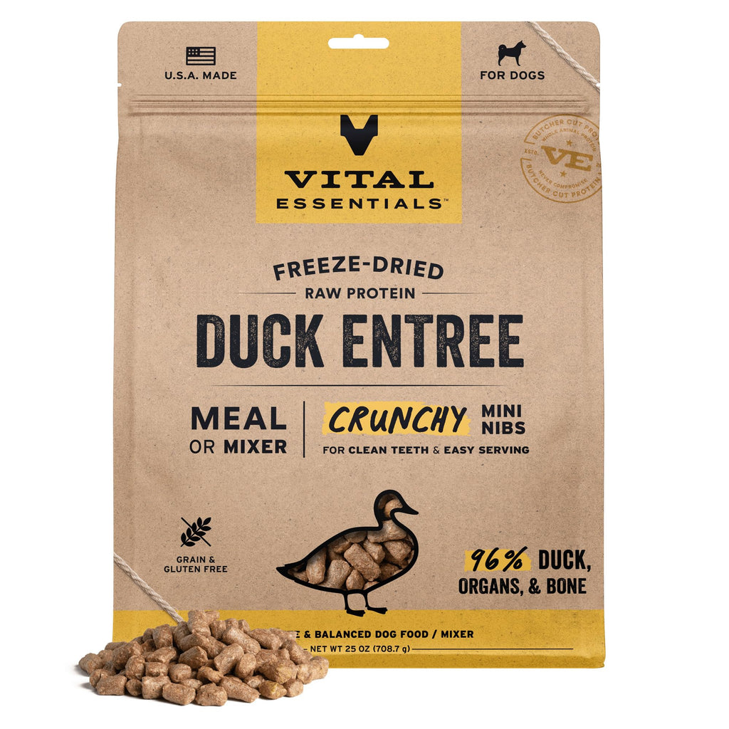 Vital Essentials Freeze Dried Dog Food, Turkey Crunchy Mini Nibs, 14 oz Bag