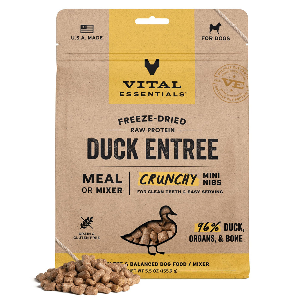 Vital Essentials Freeze Dried Dog Food, Turkey Crunchy Mini Nibs, 14 oz Bag