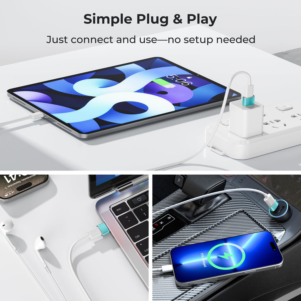 Basesailor USB to USB C Adapter,Type C Female to USB A Male Charger Cable