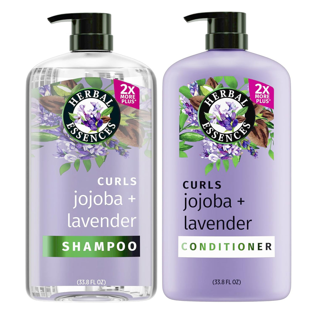 Herbal Essences Curls Collection Jojoba and Lavender Shampoo and Conditioner Set, 67.6 fl oz