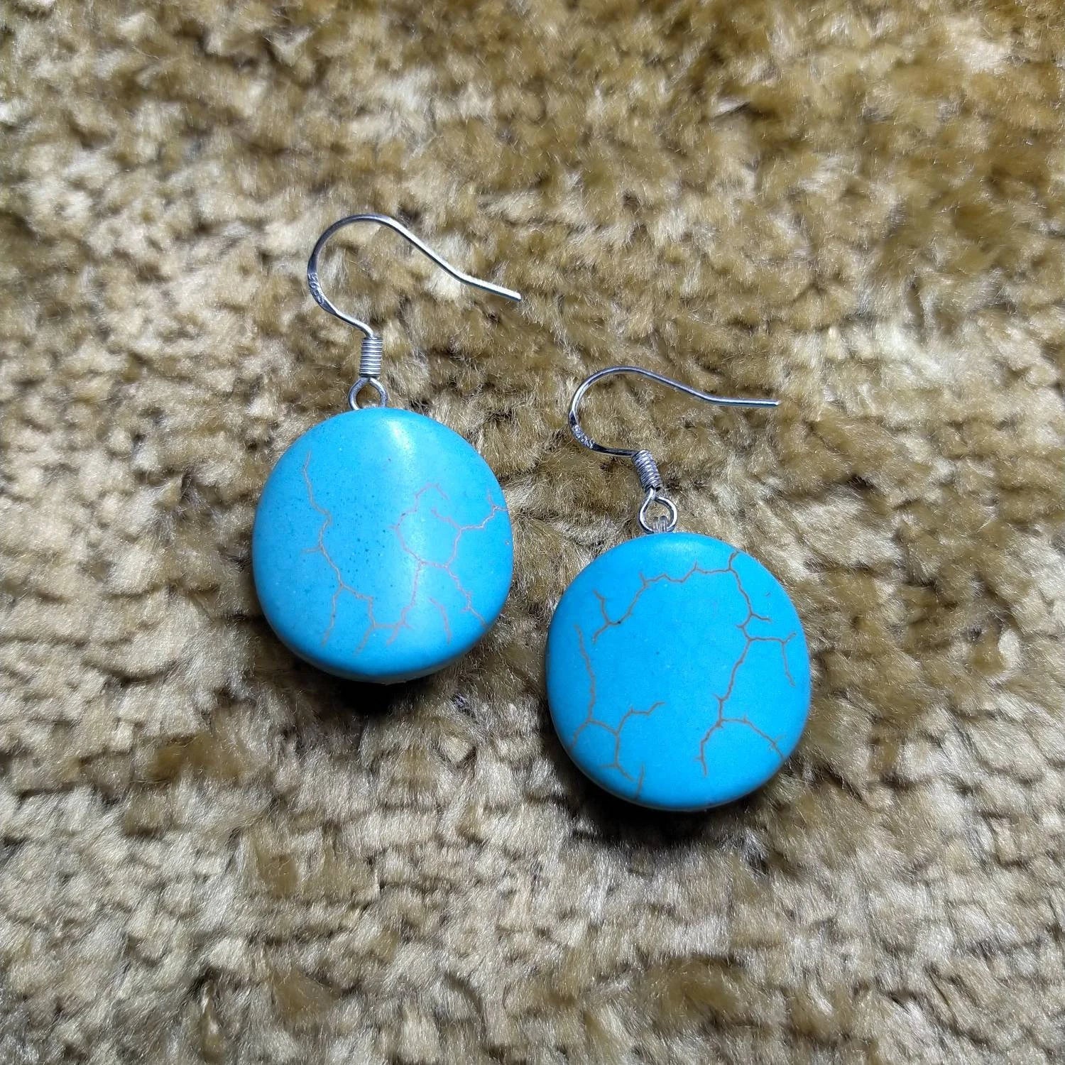 Turquoise and Sterling Silver 925, Beautiful Earrings Handmade with Love, an Exclusive Product, Valentine Day Gift Idea.