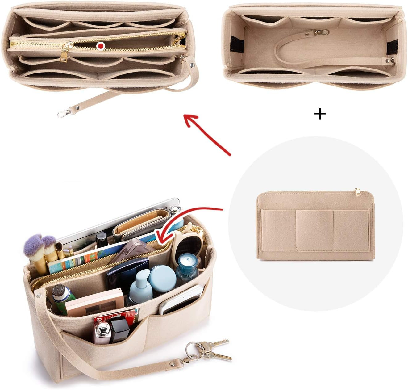 Tote Bag for Women Satchel Handbags with Purse Organizer Insert Shoulder Bags