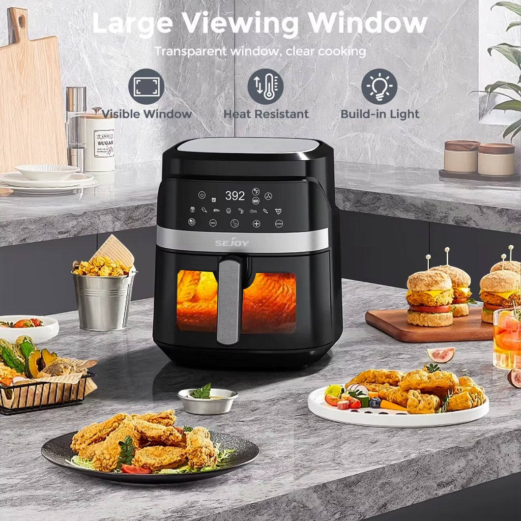Air Fryer 8-In-1,6L Electric Hot Fryer Oven Oilless Cooker,Roast, Bake, plus Bake, Dehydrate, and Keep Food Warm, 120V