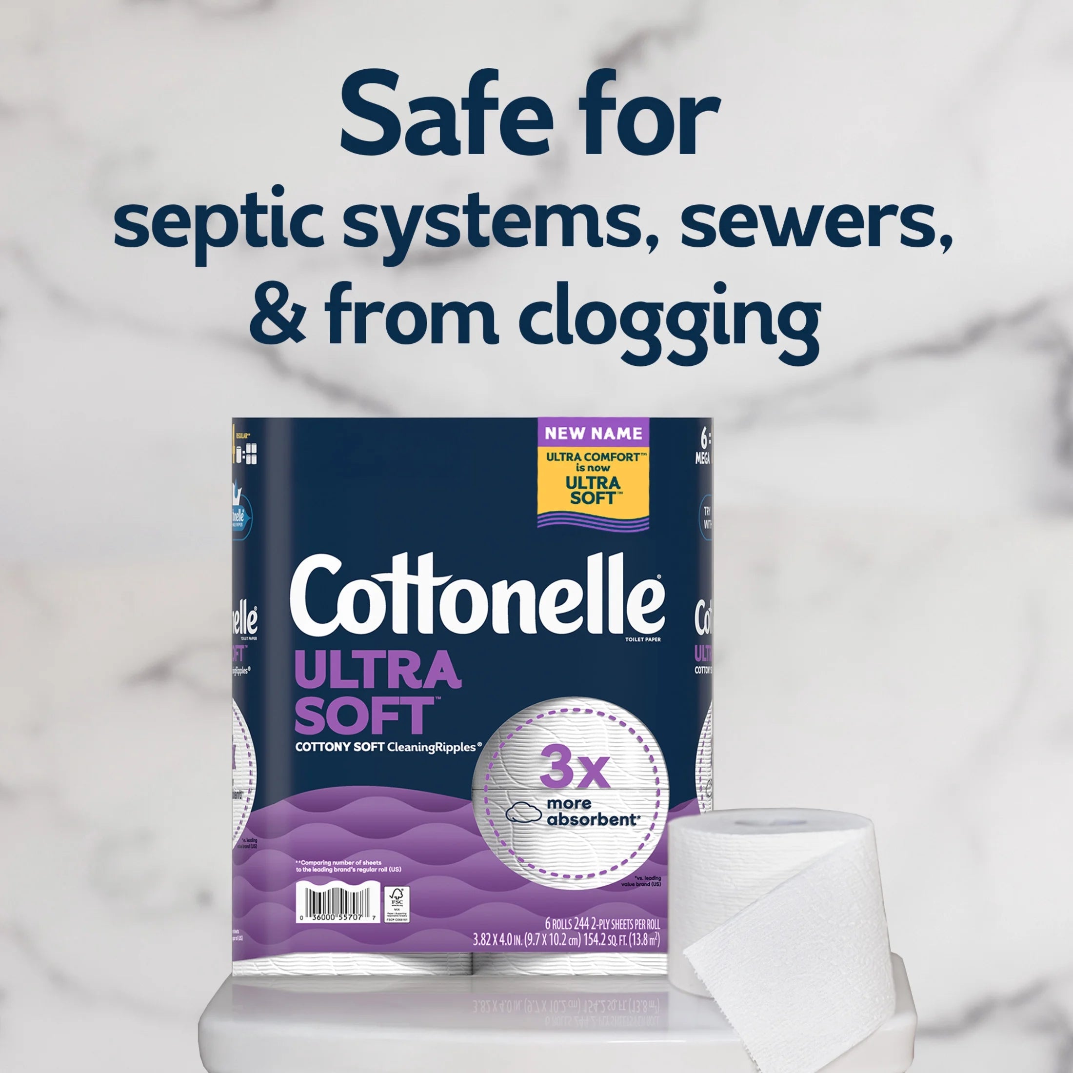 Ultra Soft Toilet Paper, Strong Toilet Tissue, 36 Mega Rolls