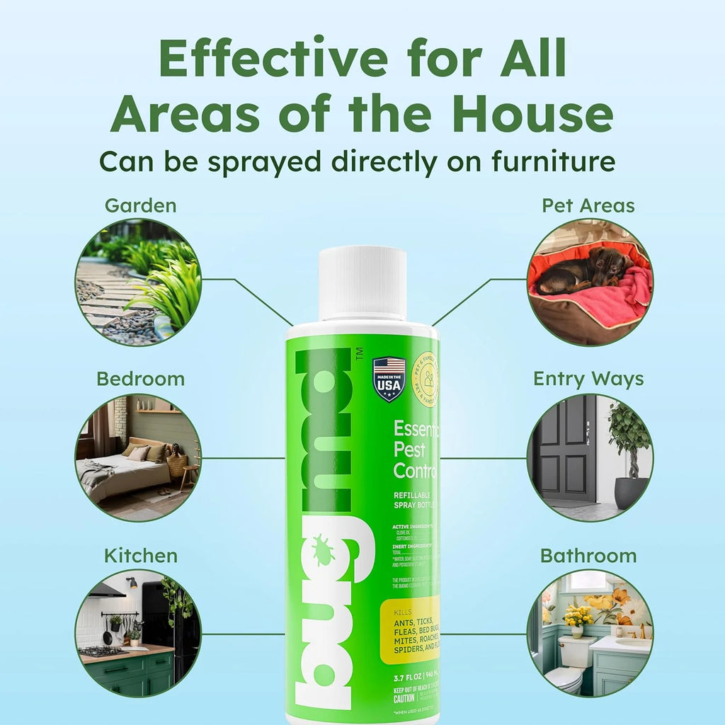 Ant Killer & Bug Spray - Roach and Cockroach Killer Indoor, Spider Spray for Home, Fly and Insect Defense, Natural, Safe with Essential Oils, Plant-Powered, Pest Control - Starter Kit