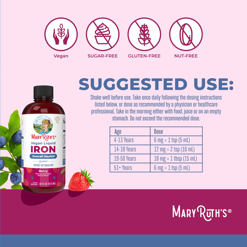 Iron Supplement for Women Men & Kids Liquid Iron Supplement for Women Men & Kids 15.22 Fl Oz