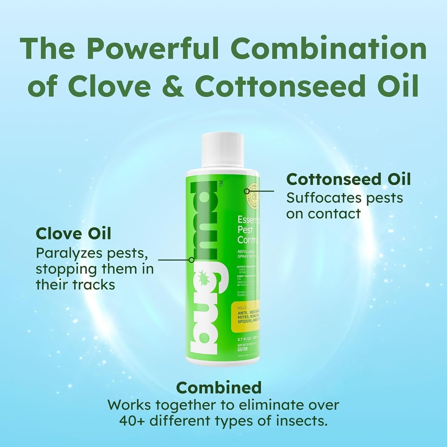 Bugmd Pest Control Essential Oil Concentrate for Home Bed Bug Spray 3.7Oz 1-2PCK