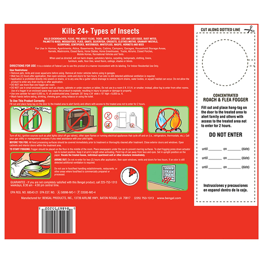 (2 Pack)  Roach & Flea Fogger, 3 Count, 2.7 Oz Cans