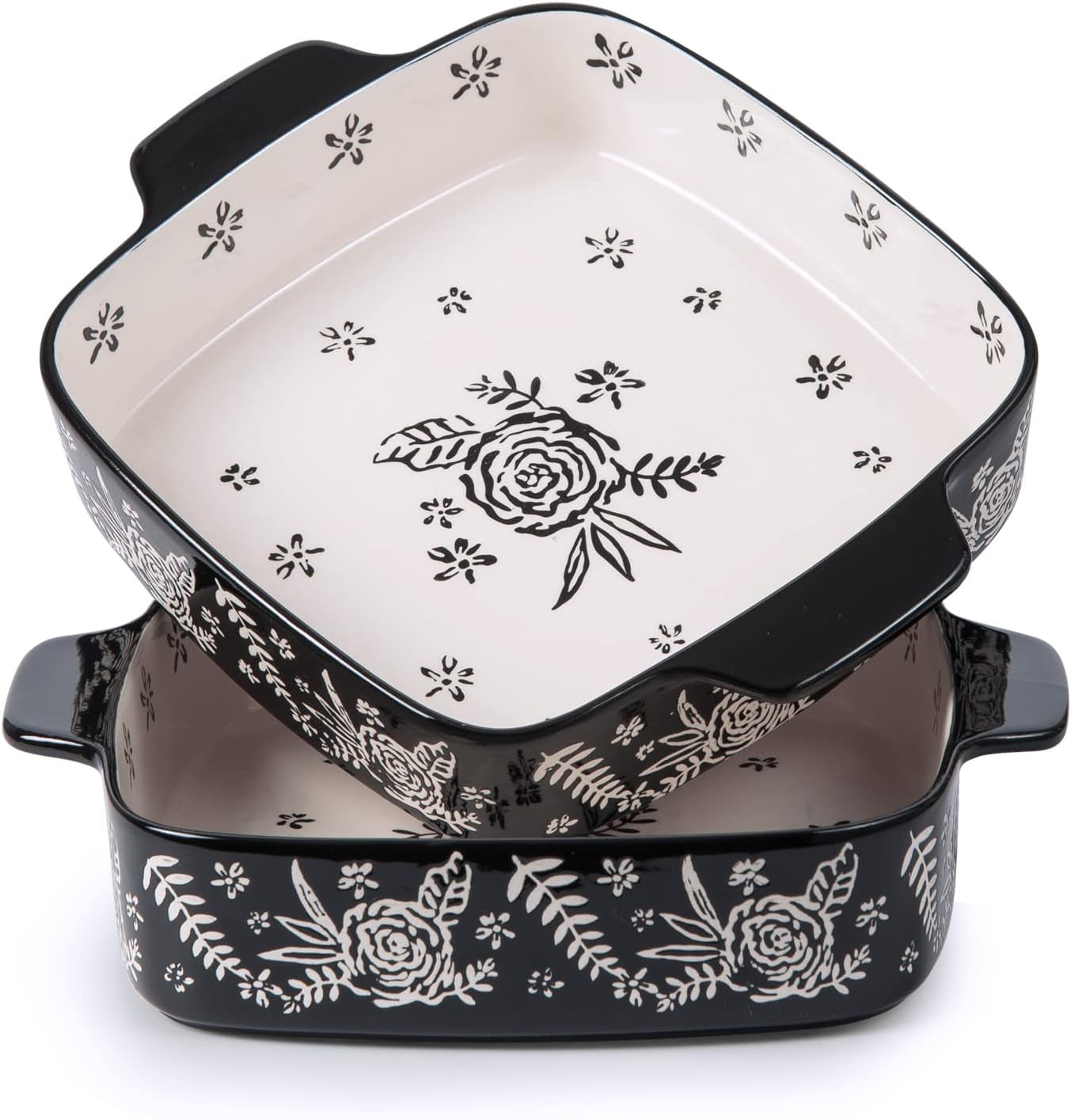 Baking Dish Ceramic Brownie Pan 9X9 Baking Pan Casserole Dish Lasagna Pan Square Rose Dish Pan Bakeware Sets