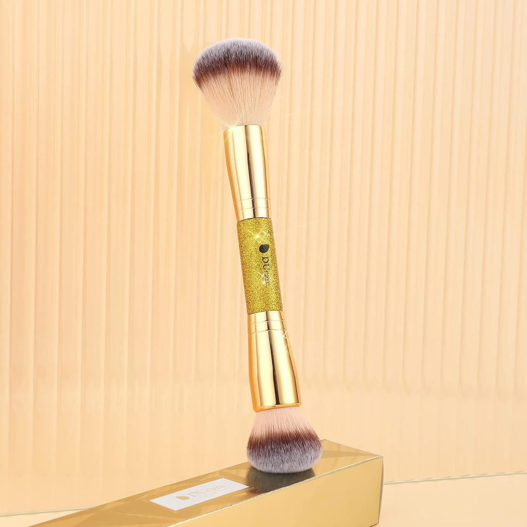 Foundation Powder Brush Double Ended Blush Makeup Brushes, Duo Bronzer Blush Ideal for Cream or Powder