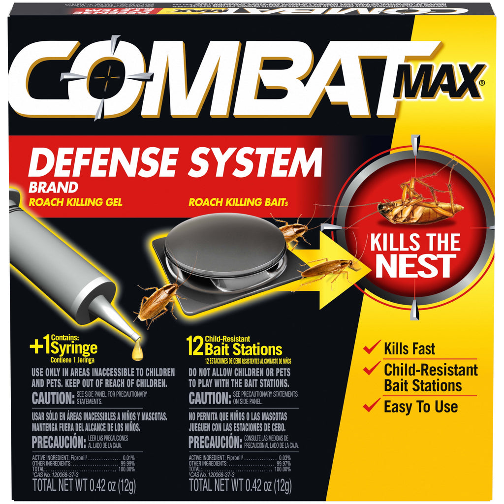 Max Defense System Brand, Small Roach Killing Bait 12 Count and Roach Killing Gel 1 Count