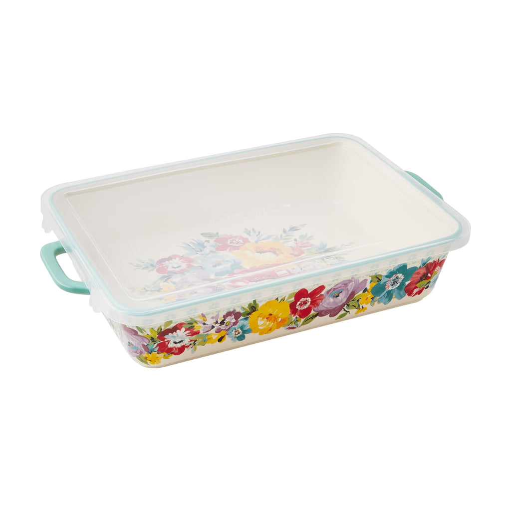 Ceramic 9X13 Baker with Lid, Sweet Romance