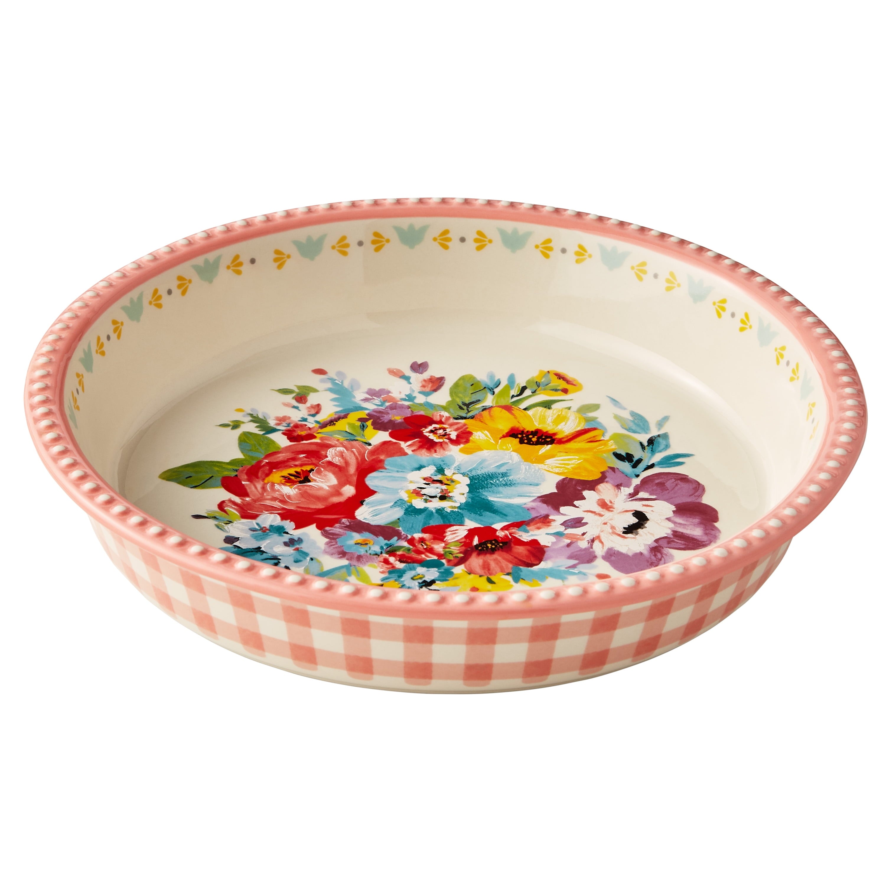Sweet Romance Blossoms 9-Inch Ceramic Pie Plate