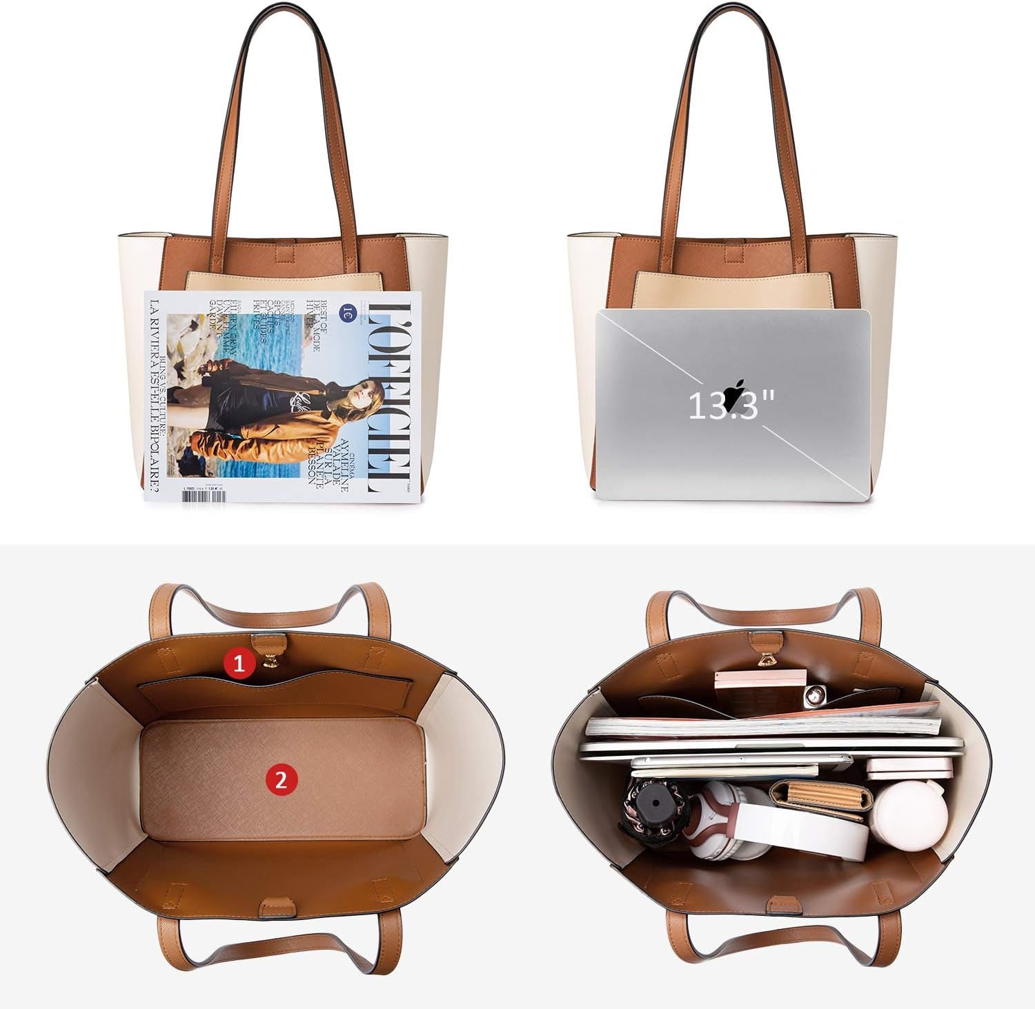 Tote Bag for Women Satchel Handbags with Purse Organizer Insert Shoulder Bags