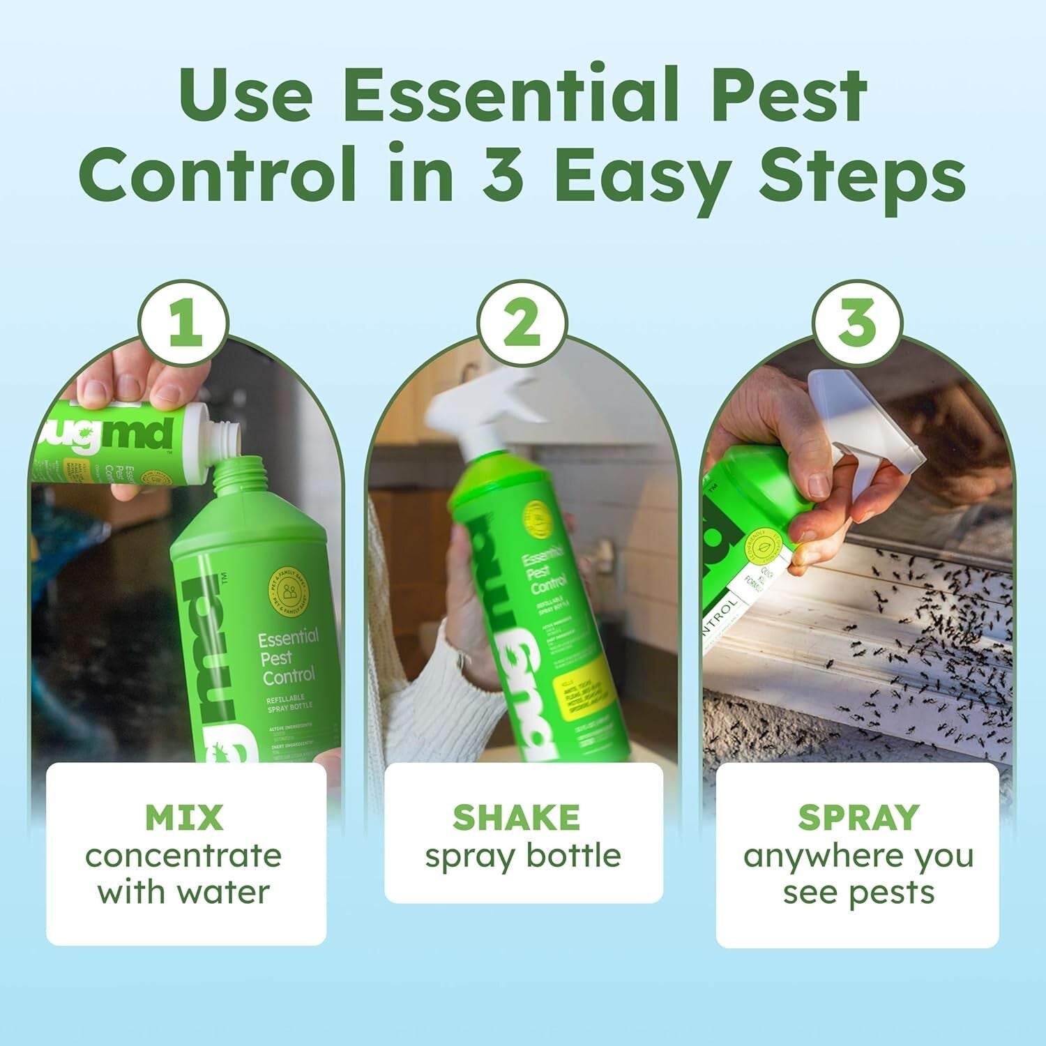 Bugmd Pest Control Essential Oil Concentrate for Home Bed Bug Spray 3.7Oz 1-2PCK
