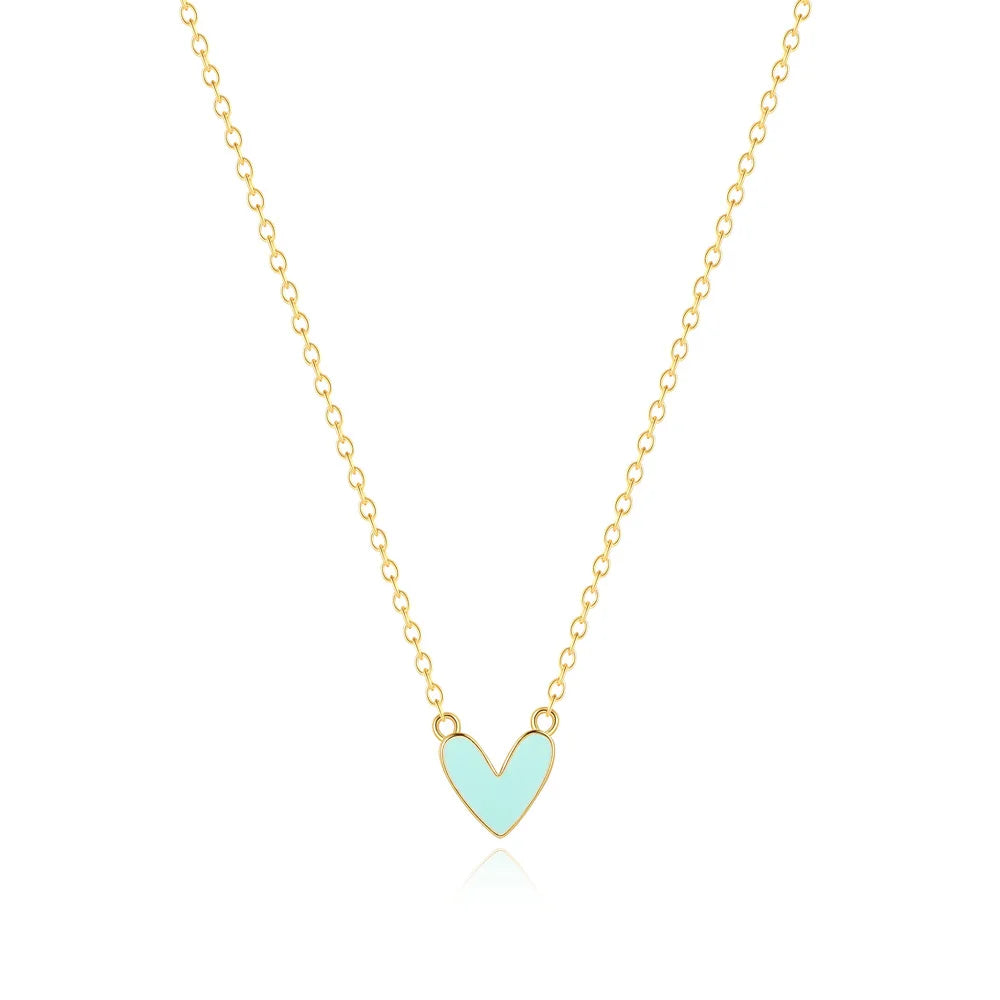 Retro 925 Sterling Silver 18K Gold Plated Necklace for Women Blue Turquoise Geometric Moon Star Pendant Clavicle Chain Jewe