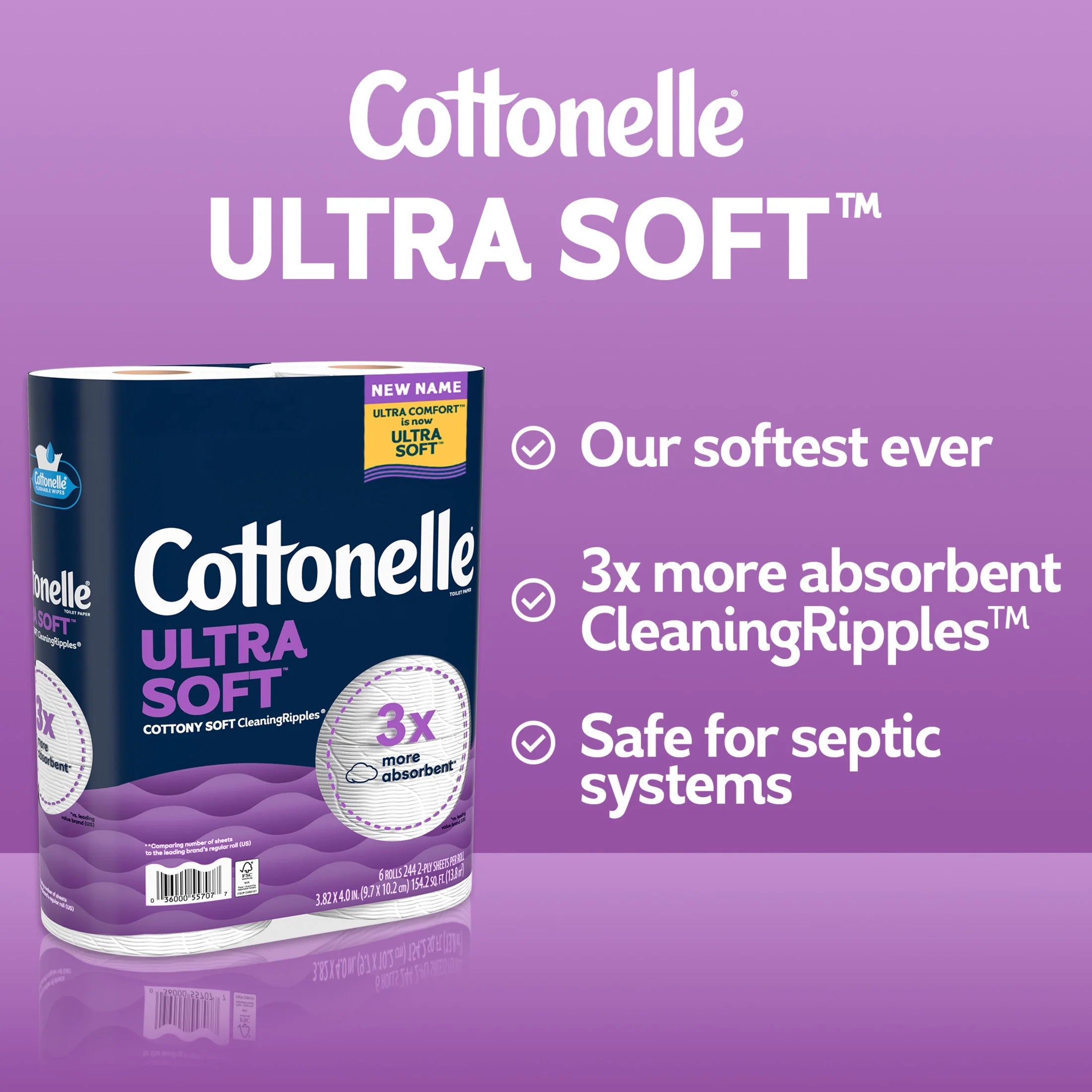 Ultra Soft Toilet Paper, Strong Toilet Tissue, 36 Mega Rolls