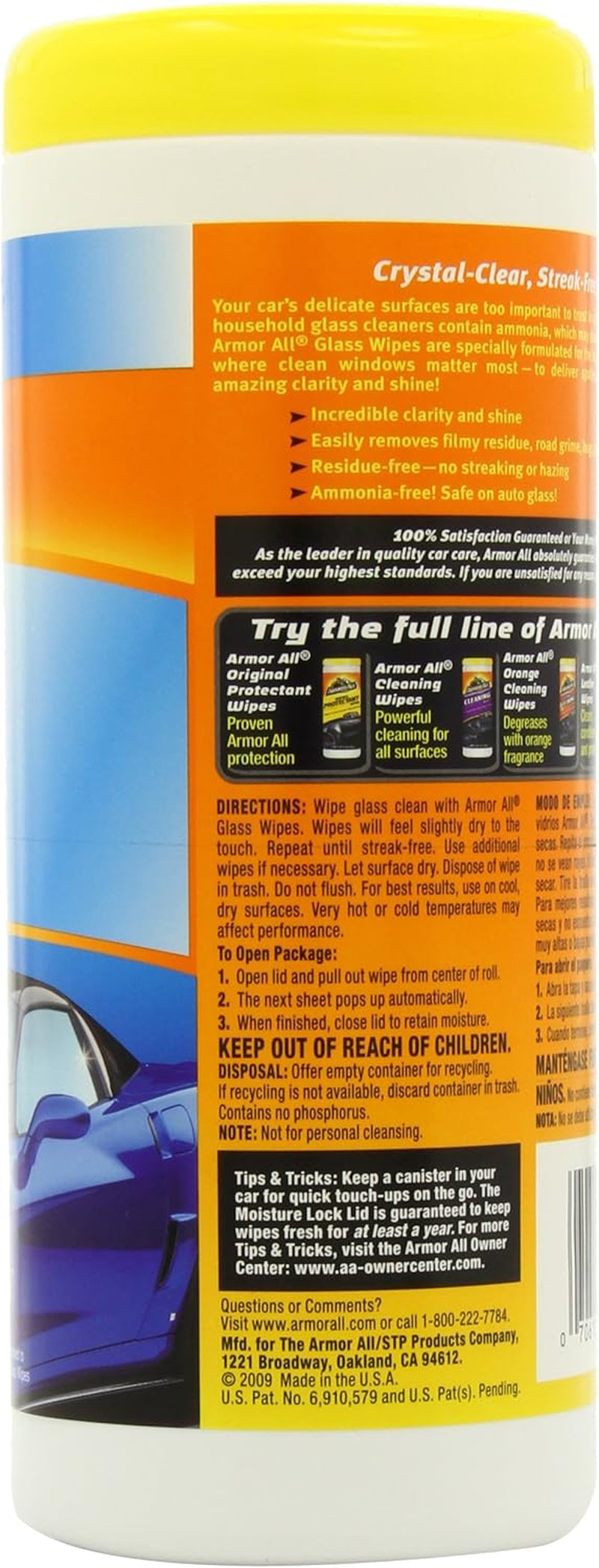 Glass Wipes, Car Glass Wipes Leave Streak Free Shine on Glass Including Tinted Glass, 25 Count