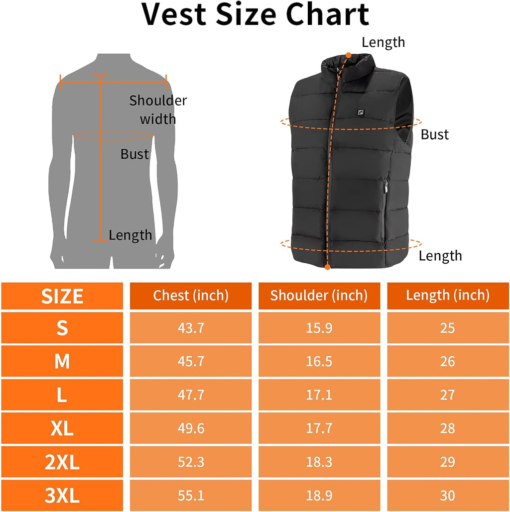 Heated Jacket for Men Women Electric Warm Heating Vest for Hunting Skiing (No Power Bank)