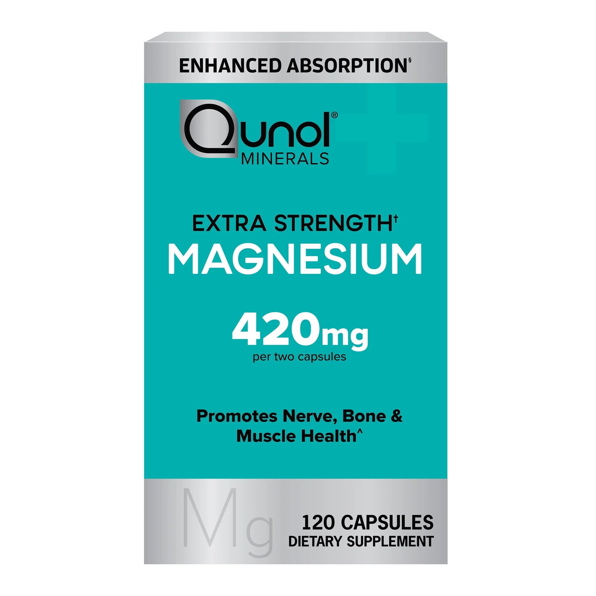 Magnesium Capsules 420Mg, High Absorption Magnesium Supplement, Extra Strength, Bone and Muscle Health Supplement, 120 Count