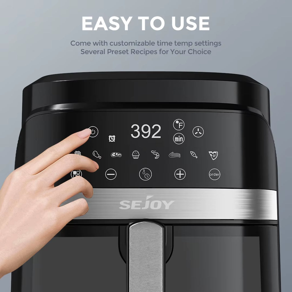 Air Fryer 8-In-1,6L Electric Hot Fryer Oven Oilless Cooker,Roast, Bake, plus Bake, Dehydrate, and Keep Food Warm, 120V