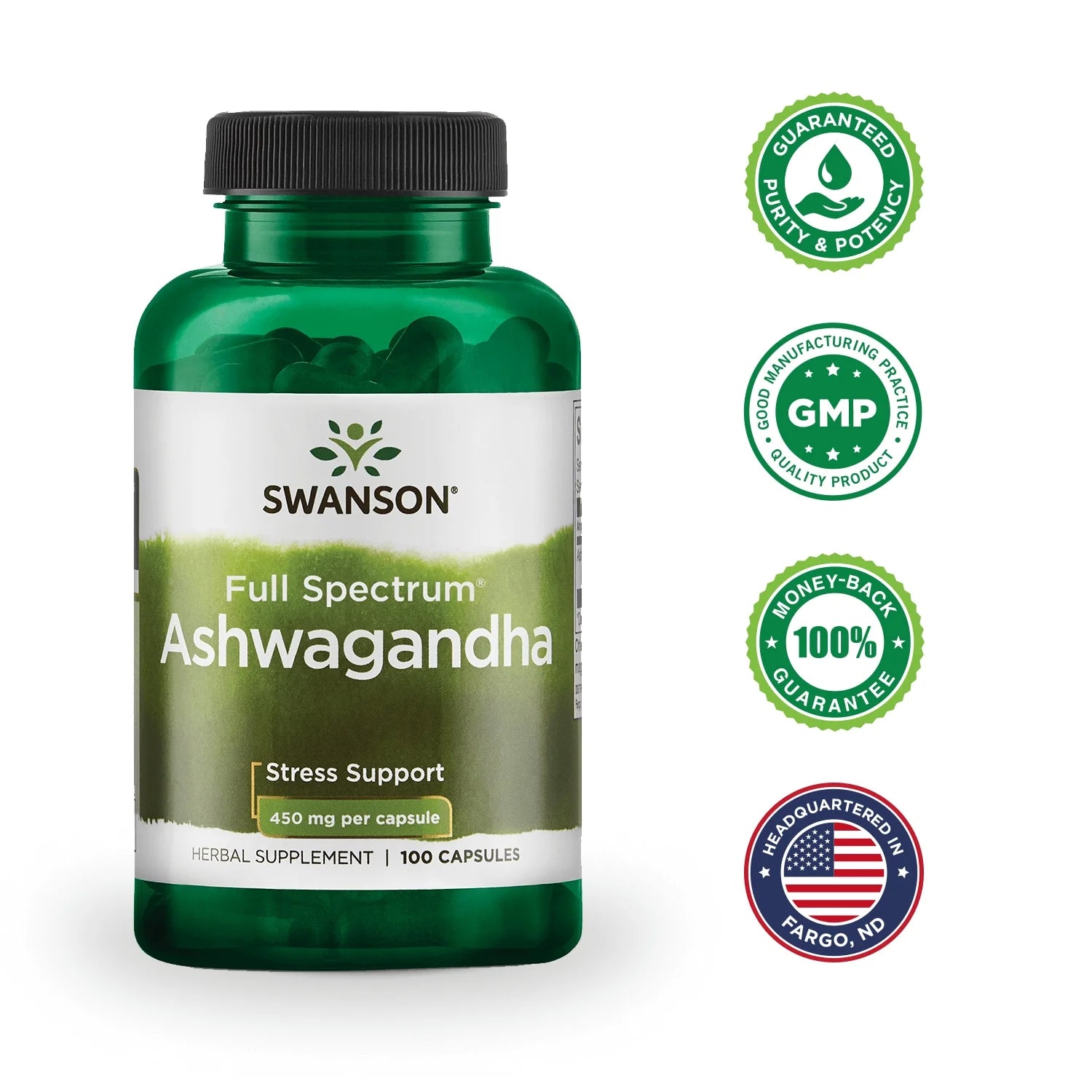 Ashwagandha Powder Supplement-Ashwagandha Root Supplement Promoting Stress Relief & Energy Support-Ayurvedic Supplement for Natural Wellness (100 Capsules, 450Mg Each)