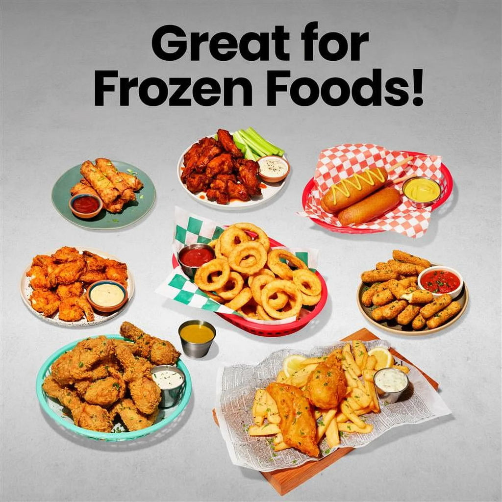 Dual Basket Air Fryer W/ Digital Touchscreen, 2 Independent 3 Qt Baskets, Sync Finish - Black