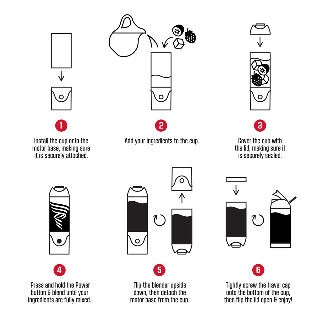 Rocket Electric Smoothie Blender Bottle, Rechargeable Portable Personal Blender, 18Oz., Black