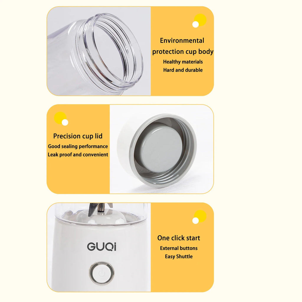 Personal Size Blender with Rechargeable for Shakes and Smoothies, Fruit Veggie Juicer Mini Powerful Portable Blender Cup for Travel Sports Kitchen