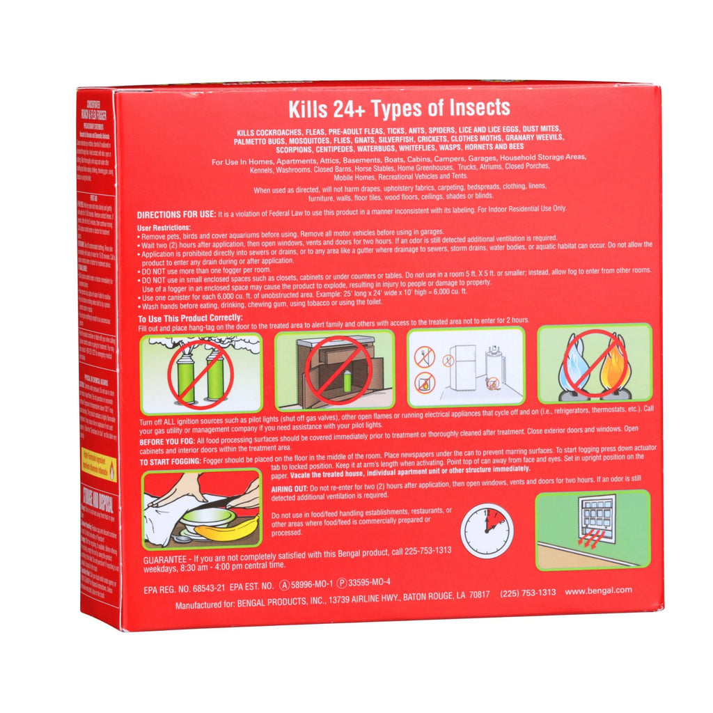 (2 Pack)  Roach & Flea Fogger, 3 Count, 2.7 Oz Cans