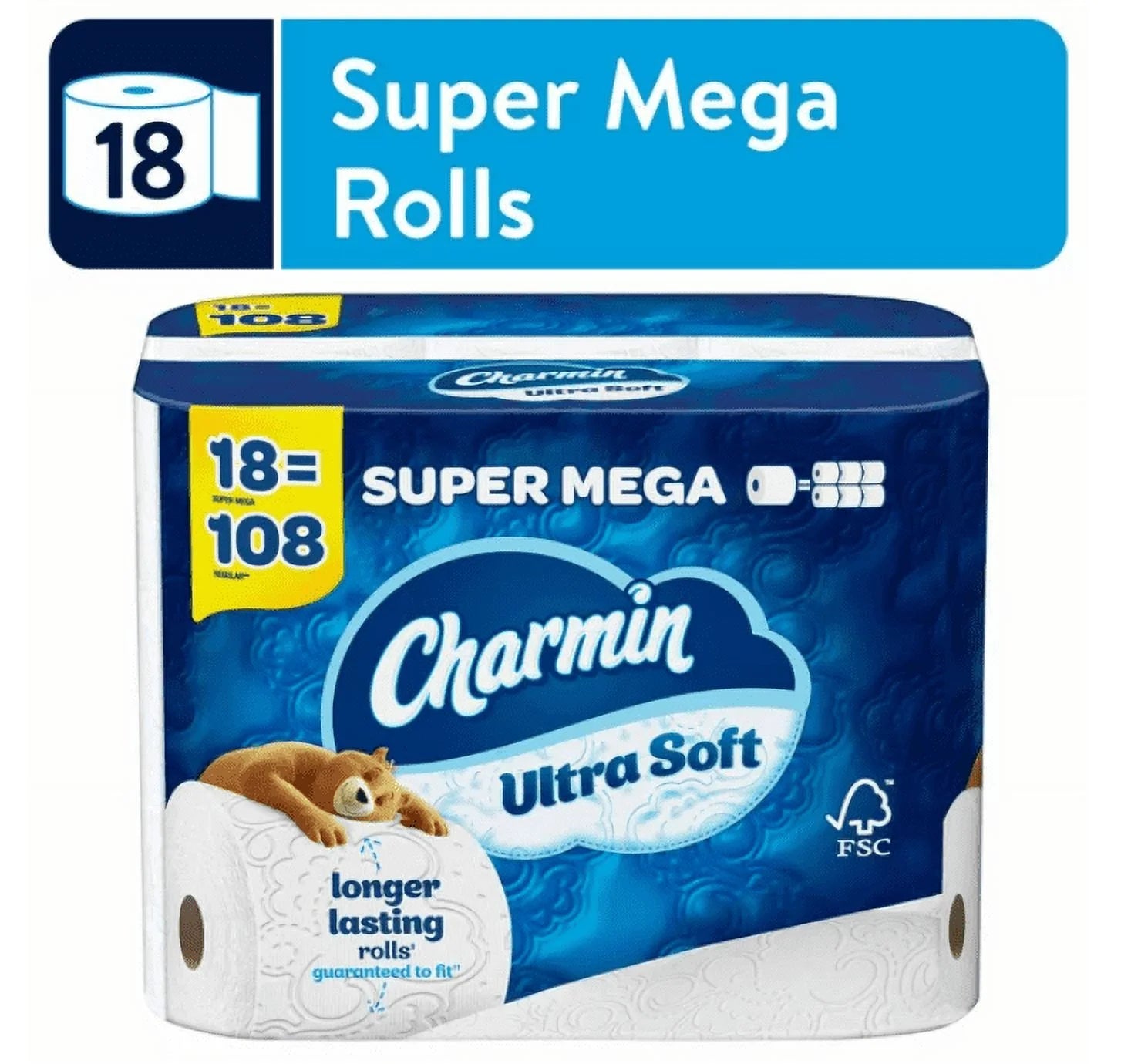 Ultra Soft Toilet Paper, 18 Super Mega Roll
