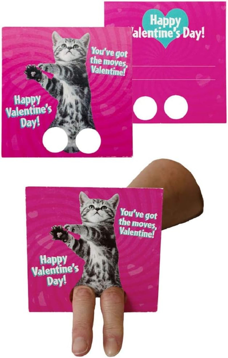 Dancing Animals Finger Puppets 28 Card Valentine Exchange Box for Kids