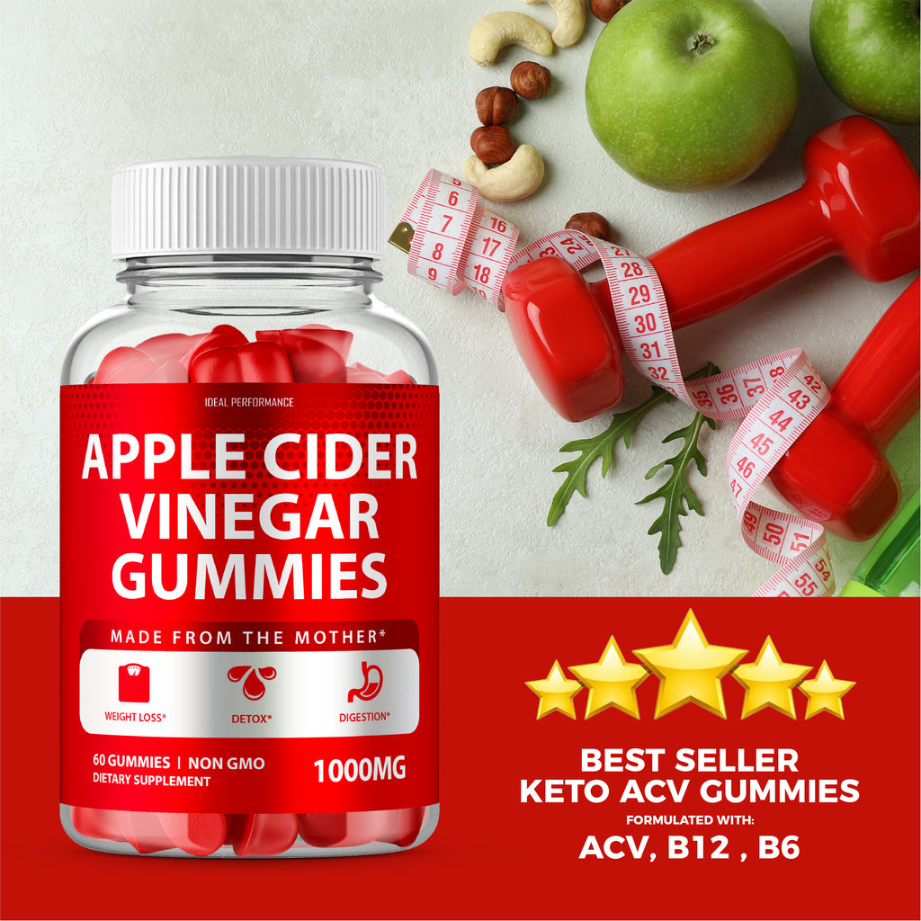 Apple Cider Vinegar Gummies with Mother - 120 Count (2 Bottles)