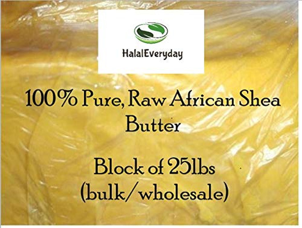 Premium Raw Unrefined African Shea Butter from Ghana (25 Pounds) - Grade A Yellow Shea Butter for Bulk and Wholesale Use