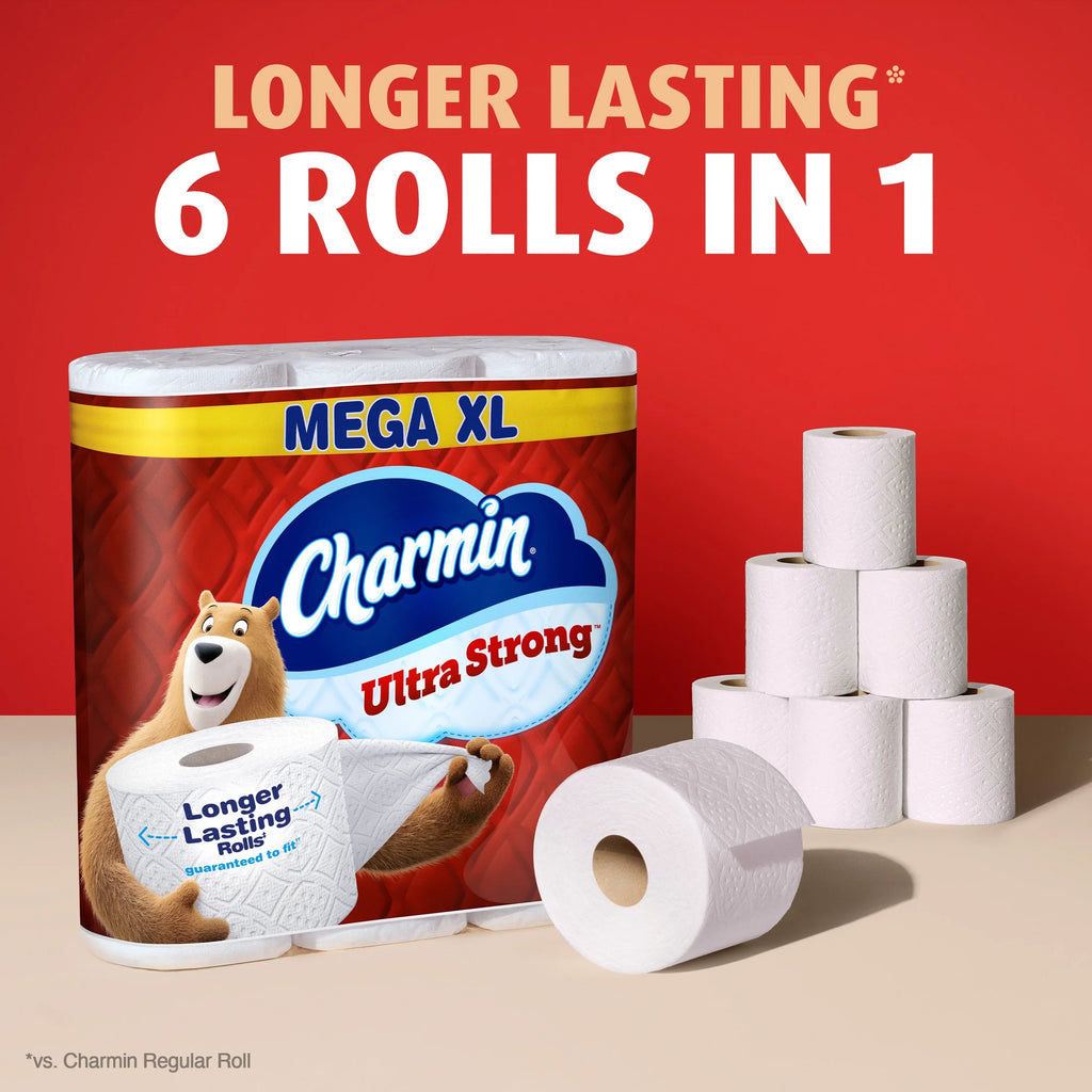 Ultra Strong Toilet Paper 18 Mega XL Rolls, 330 Sheets per Roll