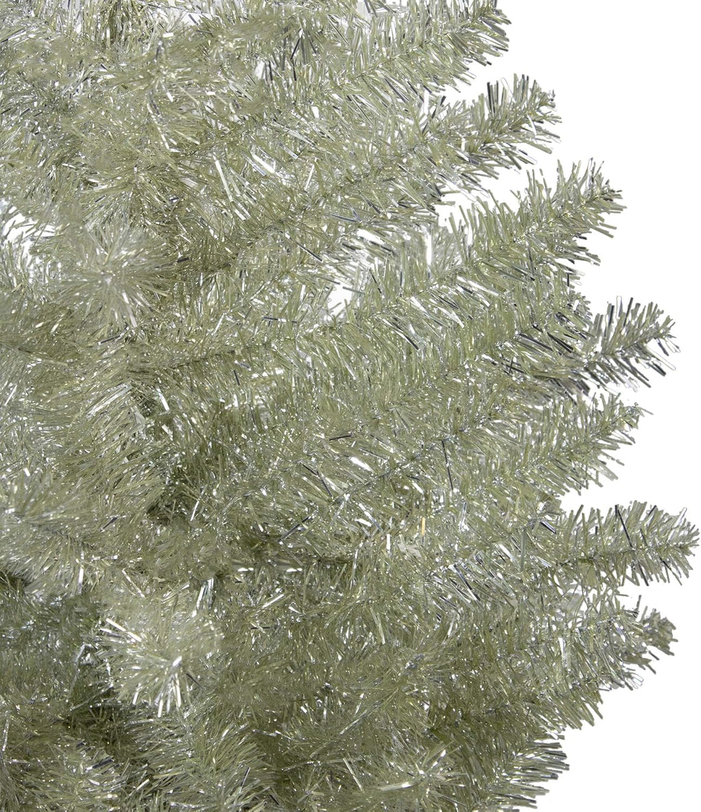 4.5' Metallic Sheer Champagne Artificial Tinsel Christmas Tree - Unlit