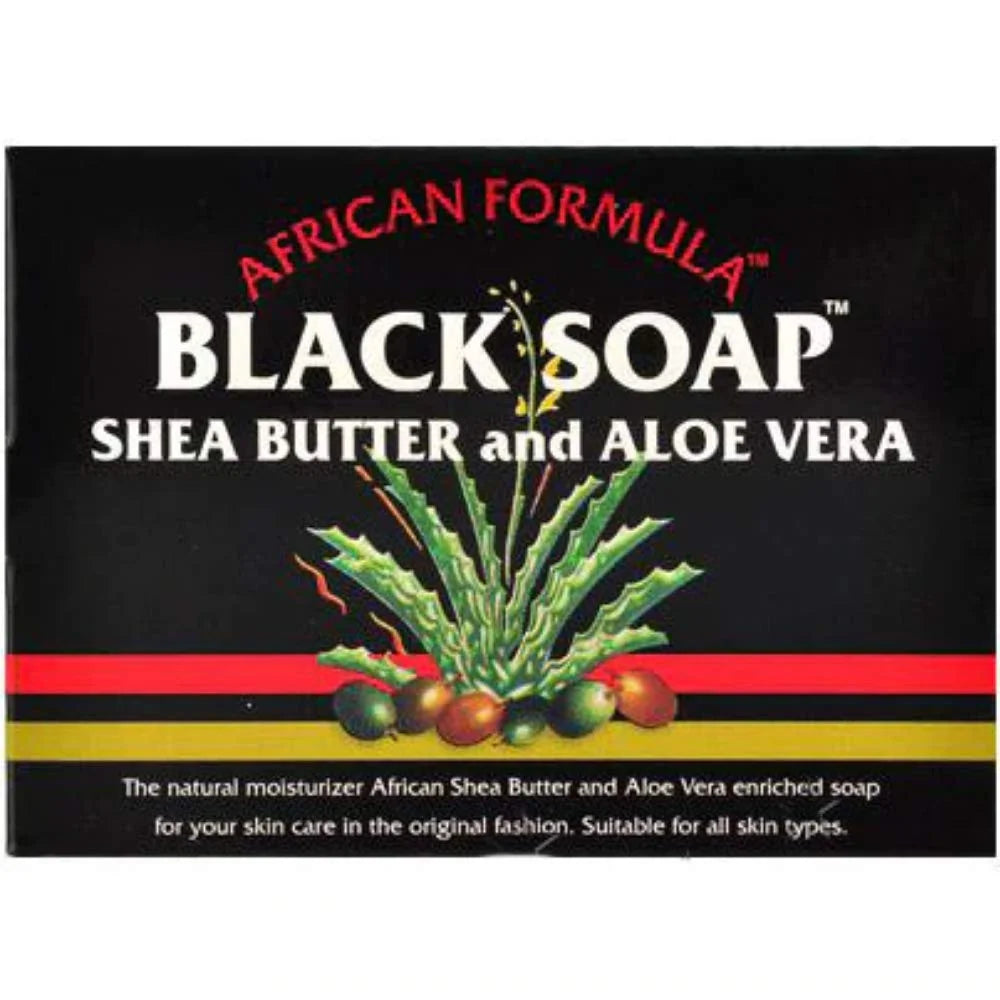African Formula Black Soap Shea Butter and Aloe Vera, 3.5 Oz