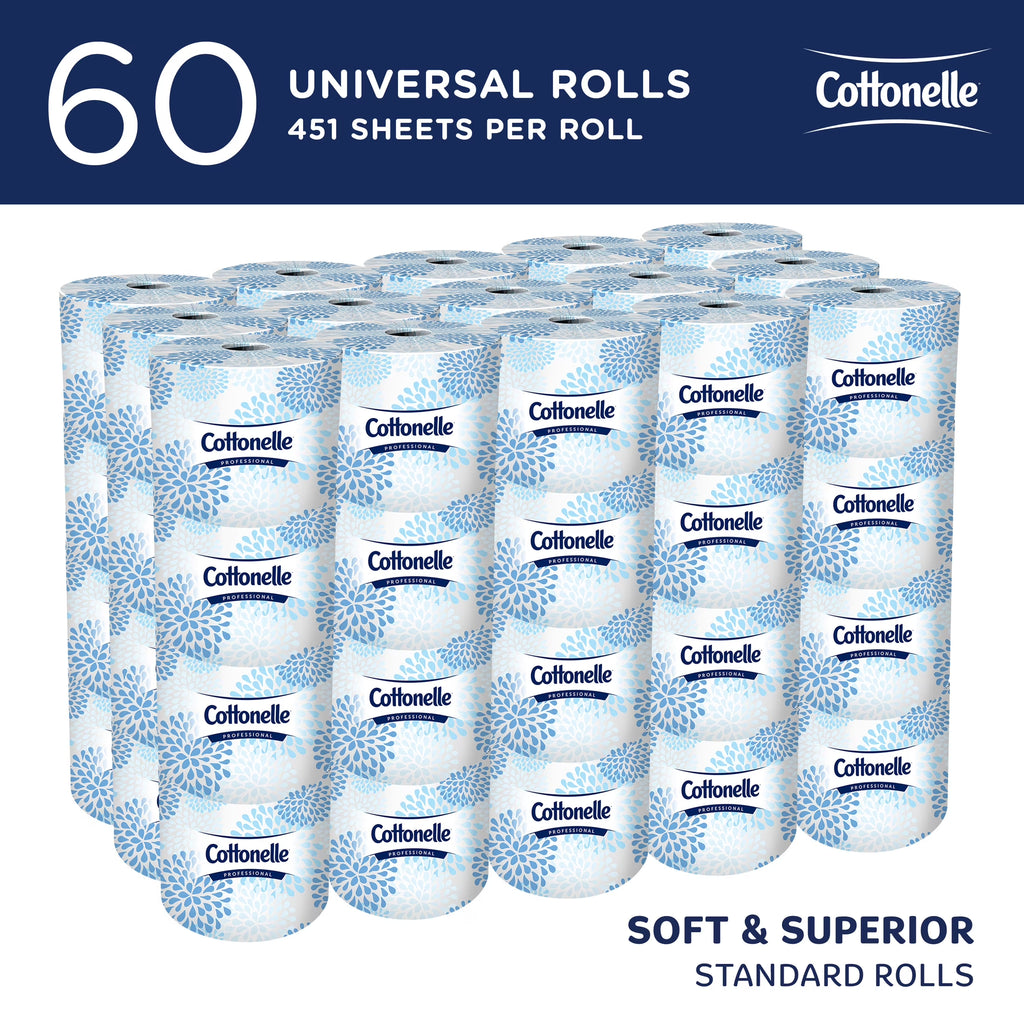 Professional Standard Roll Toilet Paper, Bulk (17713), 2-Ply, White (60 Rolls of 451 Sheets, 27,060 Sheet Total)