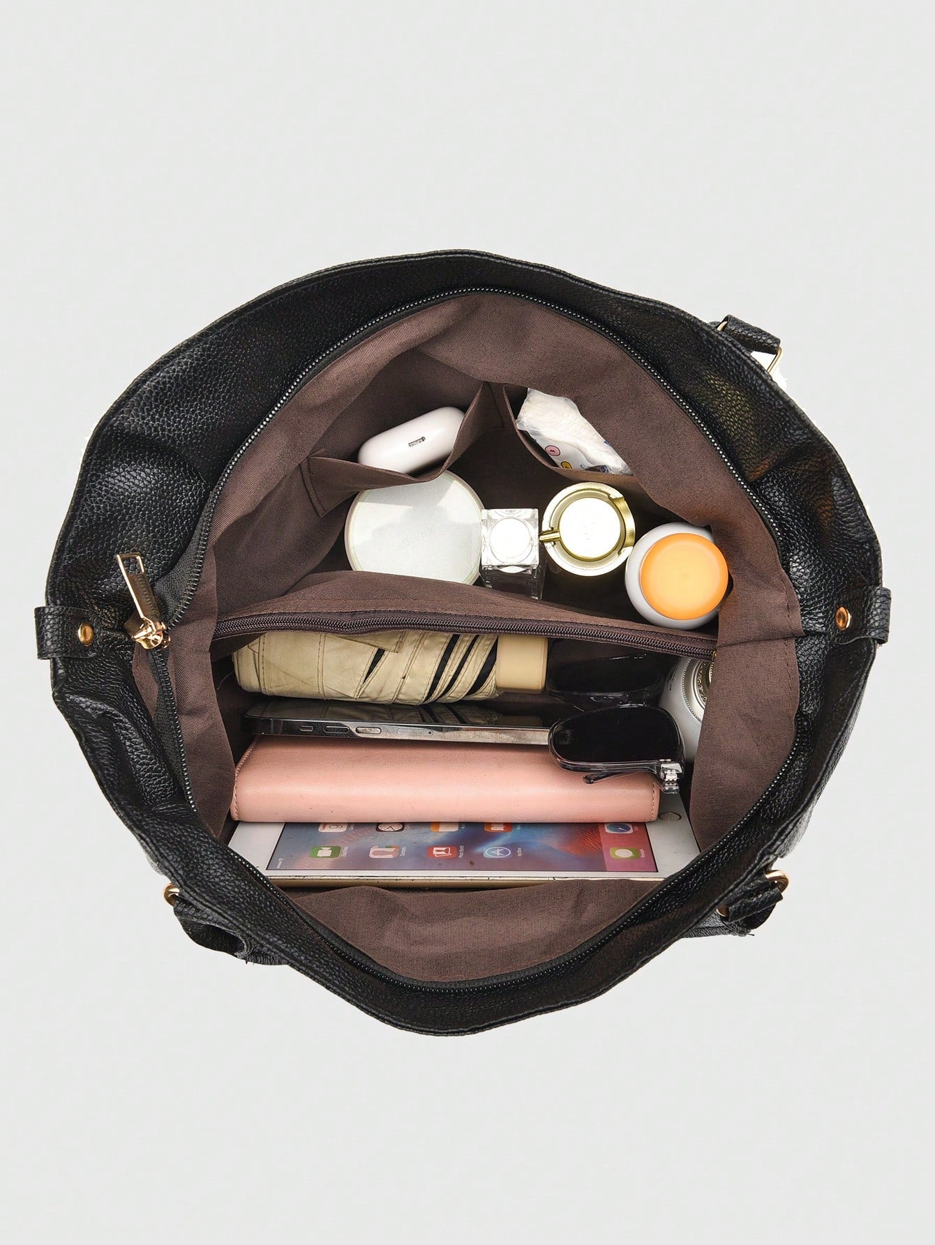 PLANEE Casual Solid Color Tote Bag, Large Capacity Soft Faux Leather Zip Shoulder Bag, Multi Crossbody Bag, Double Handle Shoulder Bag, Women'S Buckle Decorated Shoulder Bag, Stylish Underarm Wallet for Street Wear, Best Mother'S Day Gift Ideas, Mother Day Gifts, Mom Gifts, Mommy'S Essentials, Mommy Bag for Going Out, Eye-Catching Work Bags for Women, Business Casual Woman Bag Perfect for Office Business and Work, New Fashionable Big Bags for Women, New Arrival Tote Bags for Woman