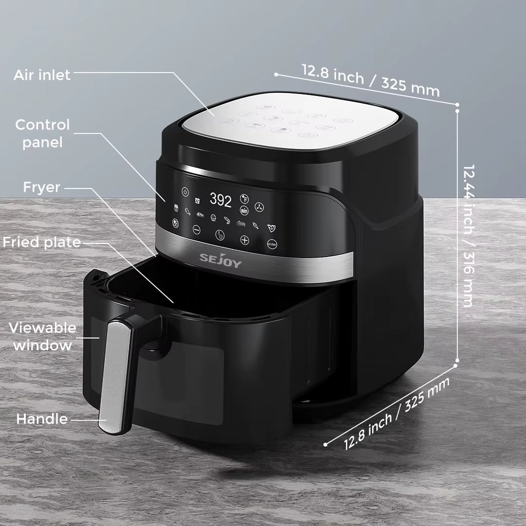 Air Fryer 8-In-1,6L Electric Hot Fryer Oven Oilless Cooker,Roast, Bake, plus Bake, Dehydrate, and Keep Food Warm, 120V