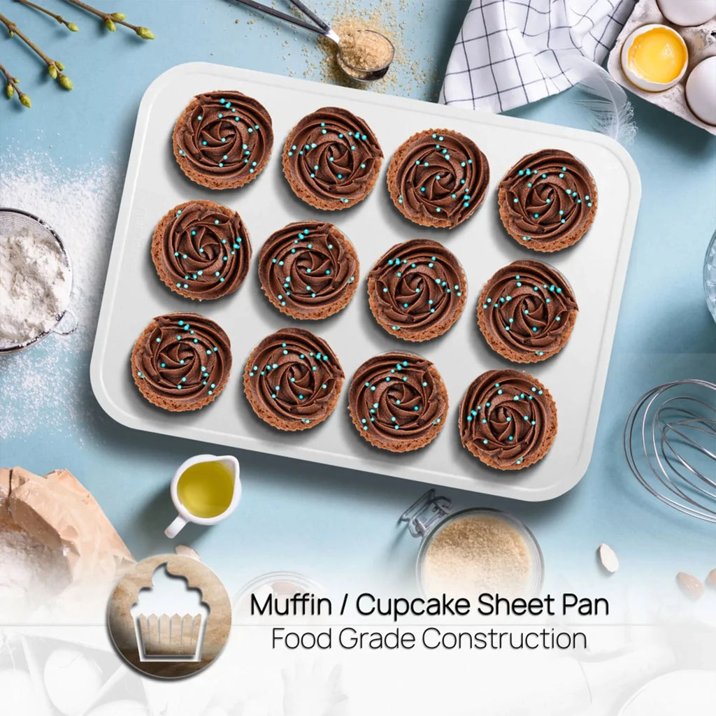 6 Piece Non Stick Kitchen Oven Stackable Ceramic Baking Pan Set, Green