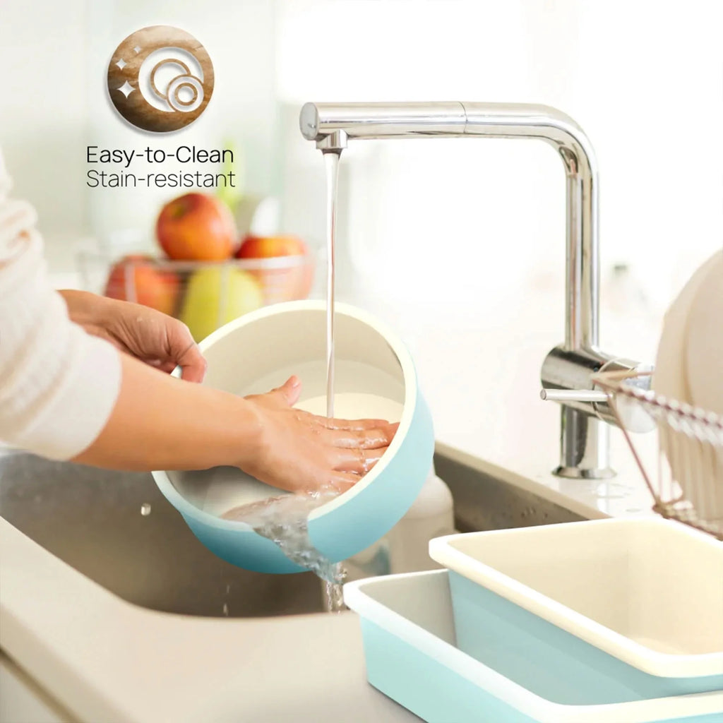 6 Piece Non Stick Kitchen Oven Stackable Ceramic Baking Pan Set, Green