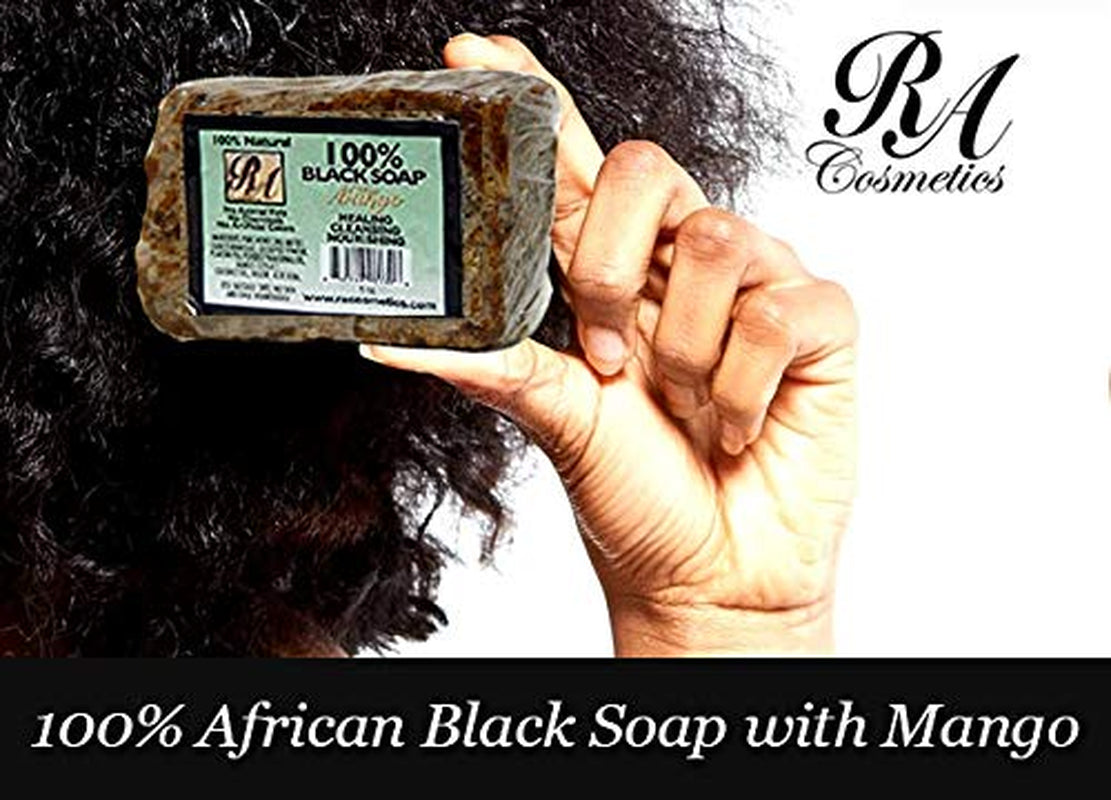 Natural African Black Soap with Mango Scent, 5 oz (141 g)