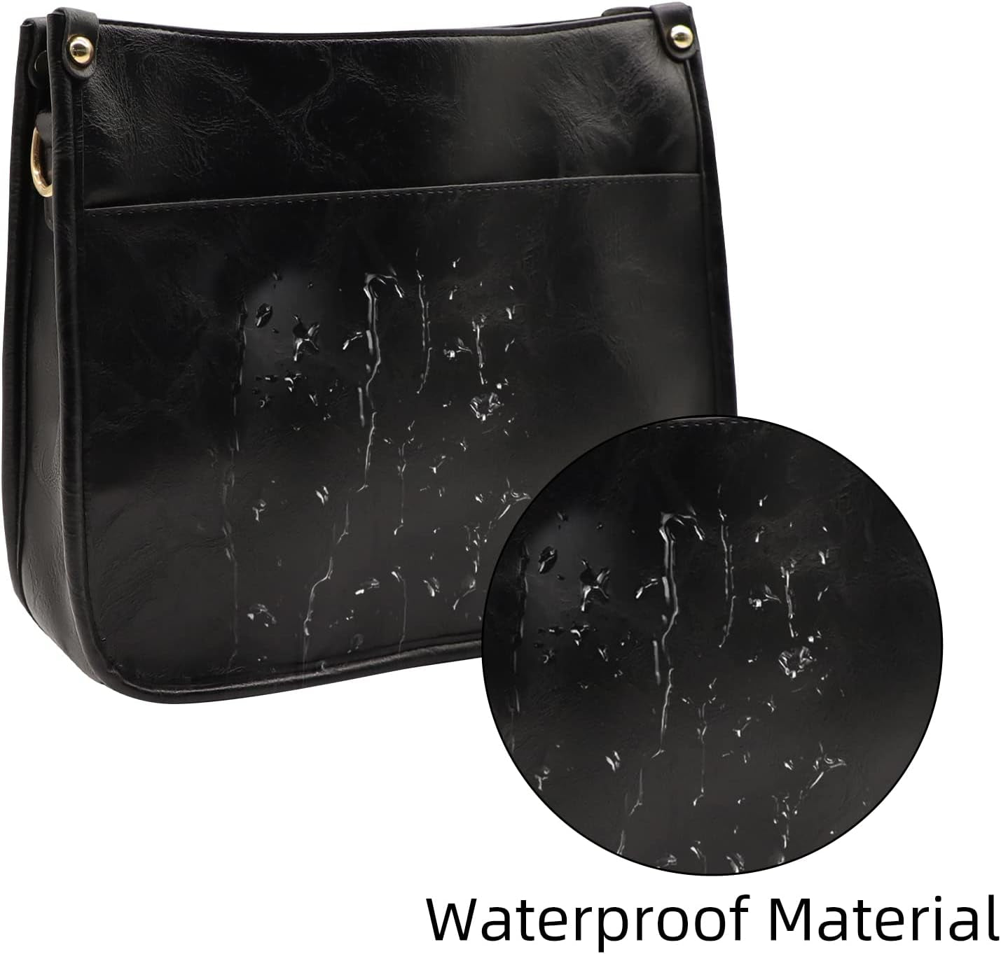 Vegan Leather Purse Medium Size Crossbody Bags for Women with Leopard Guitar Strap